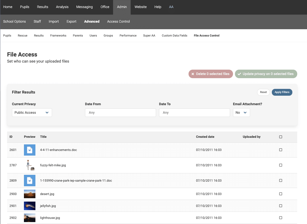 How to control File Access Pupil Asset